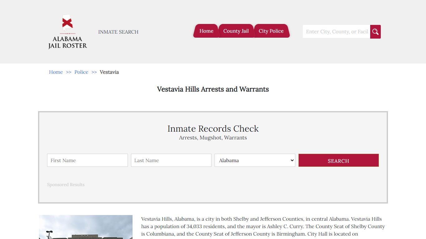 Vestavia Hills Arrests and Warrants - Alabama Jail Inmate Search
