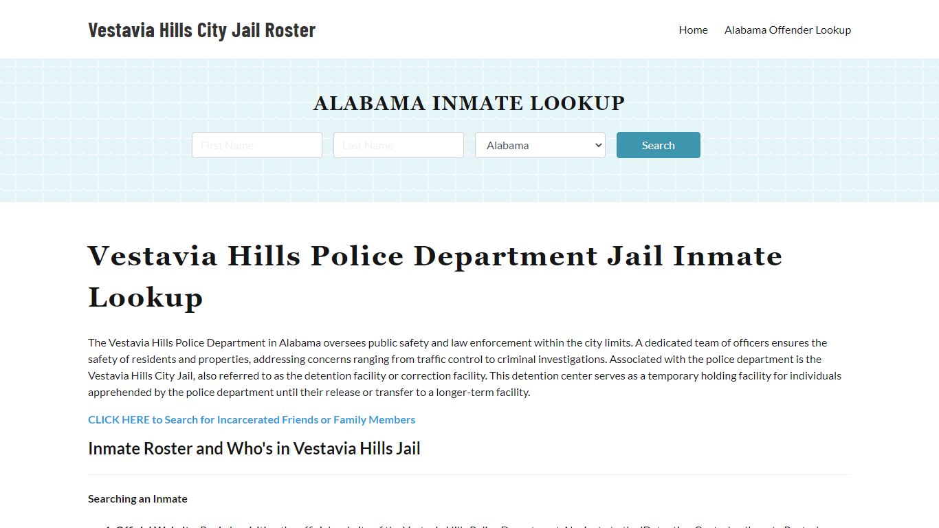 Vestavia Hills Police Department & City Jail, AL Inmate Roster, Arrests ...