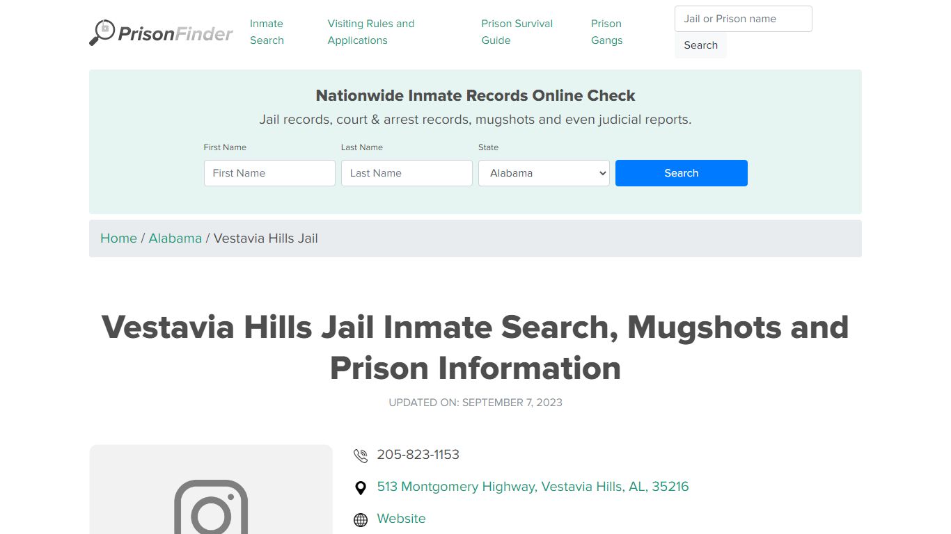 Vestavia Hills Jail Inmate Search, Mugshots, Visitation, Phone no ...