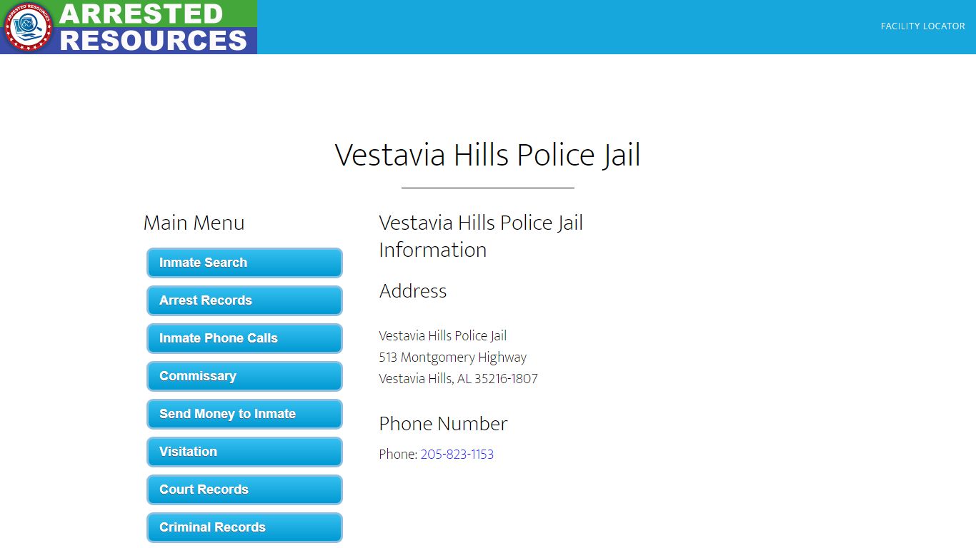 Vestavia Hills Police Jail - Inmate Search - Vestavia Hills, AL